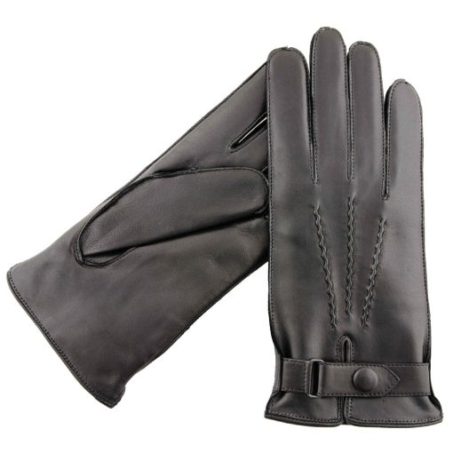 Belt leather gloves for men