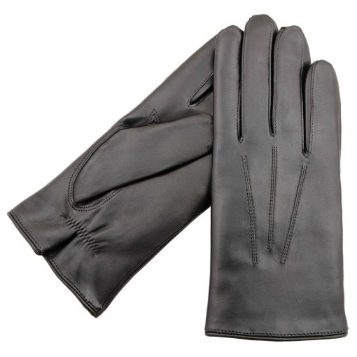 John rabbit lined leather gloves for men