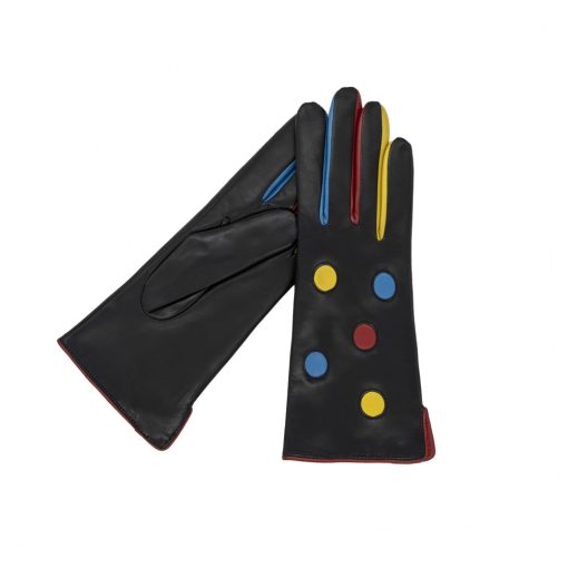 Dotty leather gloves for women