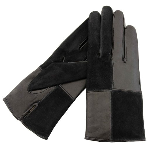 Cubes leather gloves for women