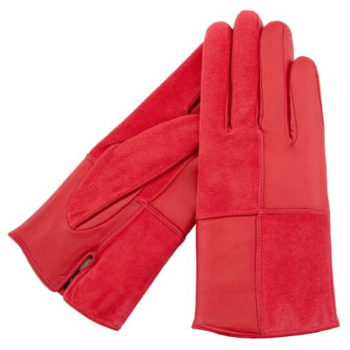 Cubes leather gloves for women