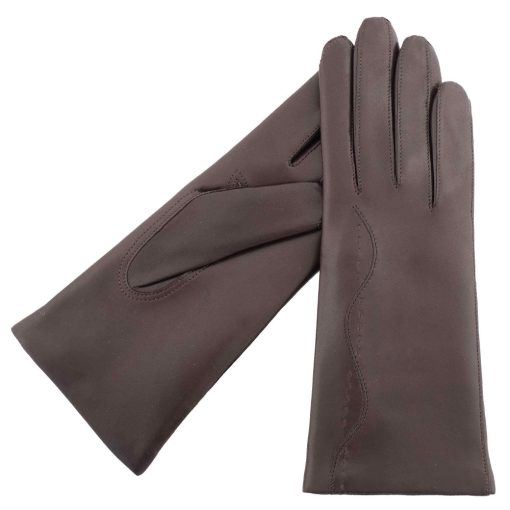 Wavy leather gloves for women