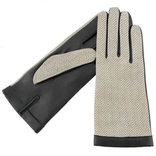 Mix leather gloves for women
