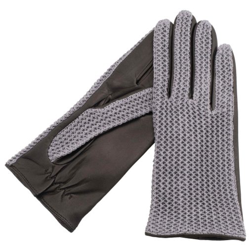 Olivia leather gloves with knitted top for women